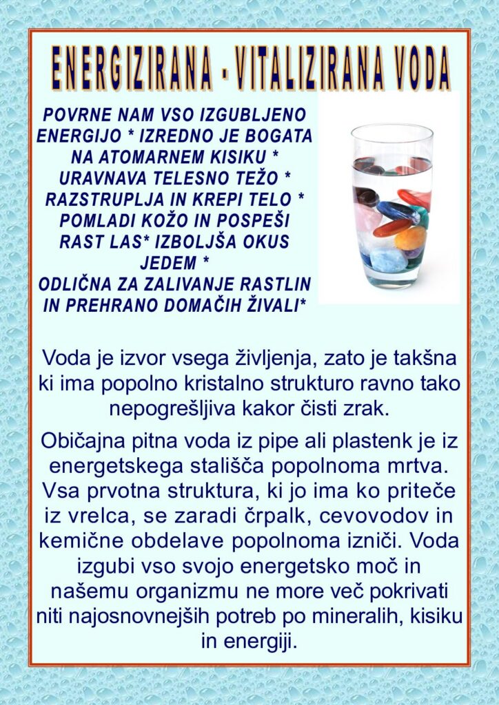 Kristali za energiziranje vode