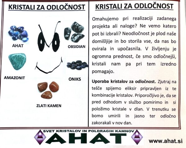 Komplet dveh KRISTALOV ZA ODLOČNOST