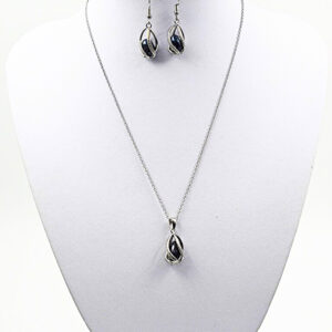 Biserni komplet (temno moder)