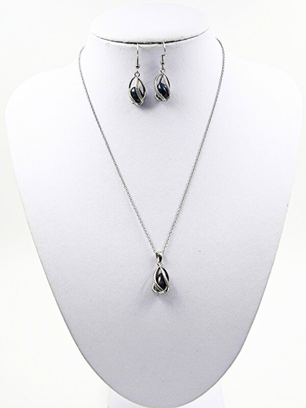 Biserni komplet (temno moder)