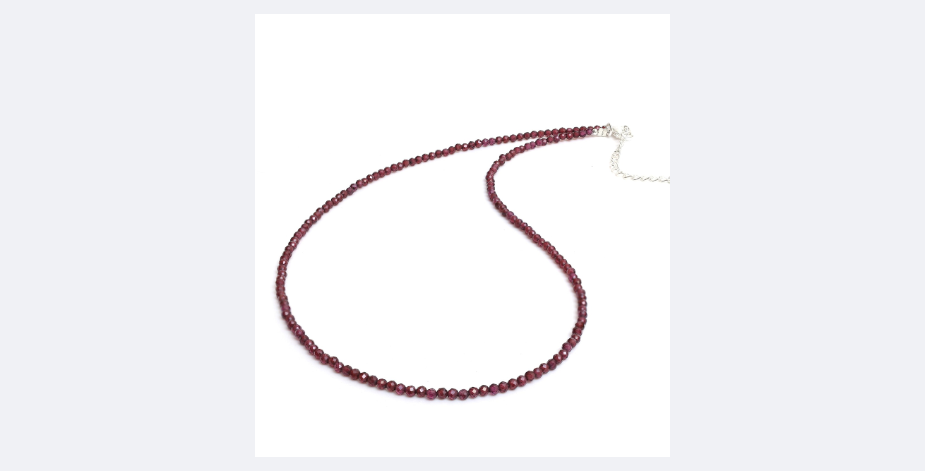 Brušena ogrlica - GRANAT - slika 2
